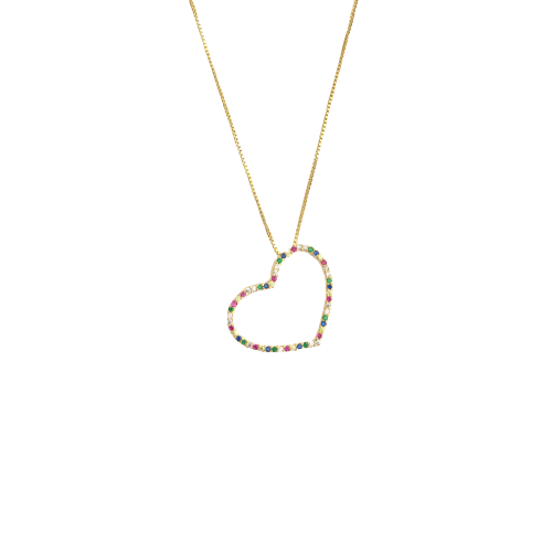Studded Maxi Heart Necklace