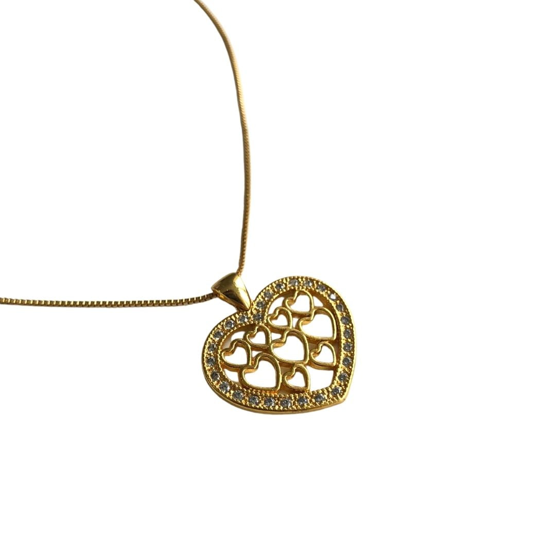 Necklace Hearts with Zirconia