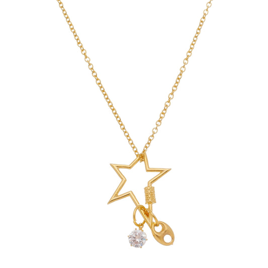 Star Necklace Gold Crystal Clasp